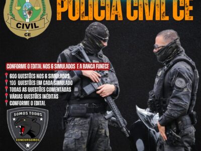 POLÍCIA CIVIL DO CEARÁ (cargo Oficial Investigador de Polícia): 6 SIMULADOS PARA INVESTIGADOR CONFORME O EDITAL E A BANCA FUNECE.